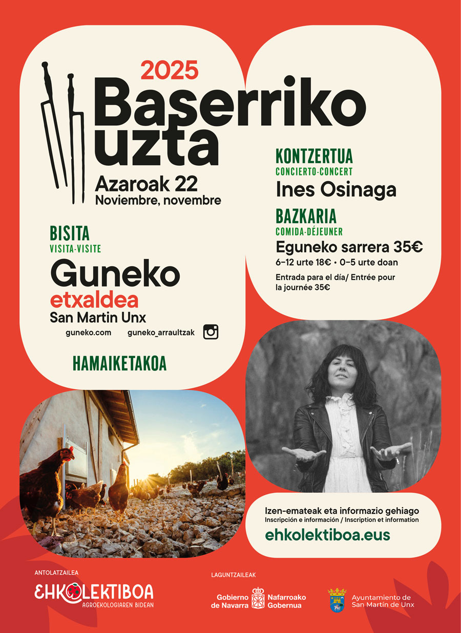 Guneko etxaldearean baserriko uzta kartela