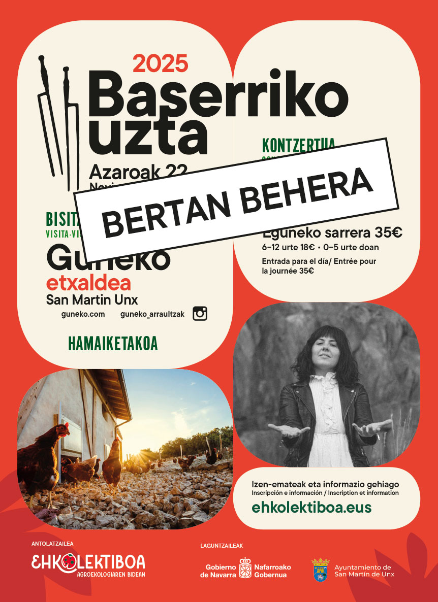 Guneko etxaldearean baserriko uzta kartela